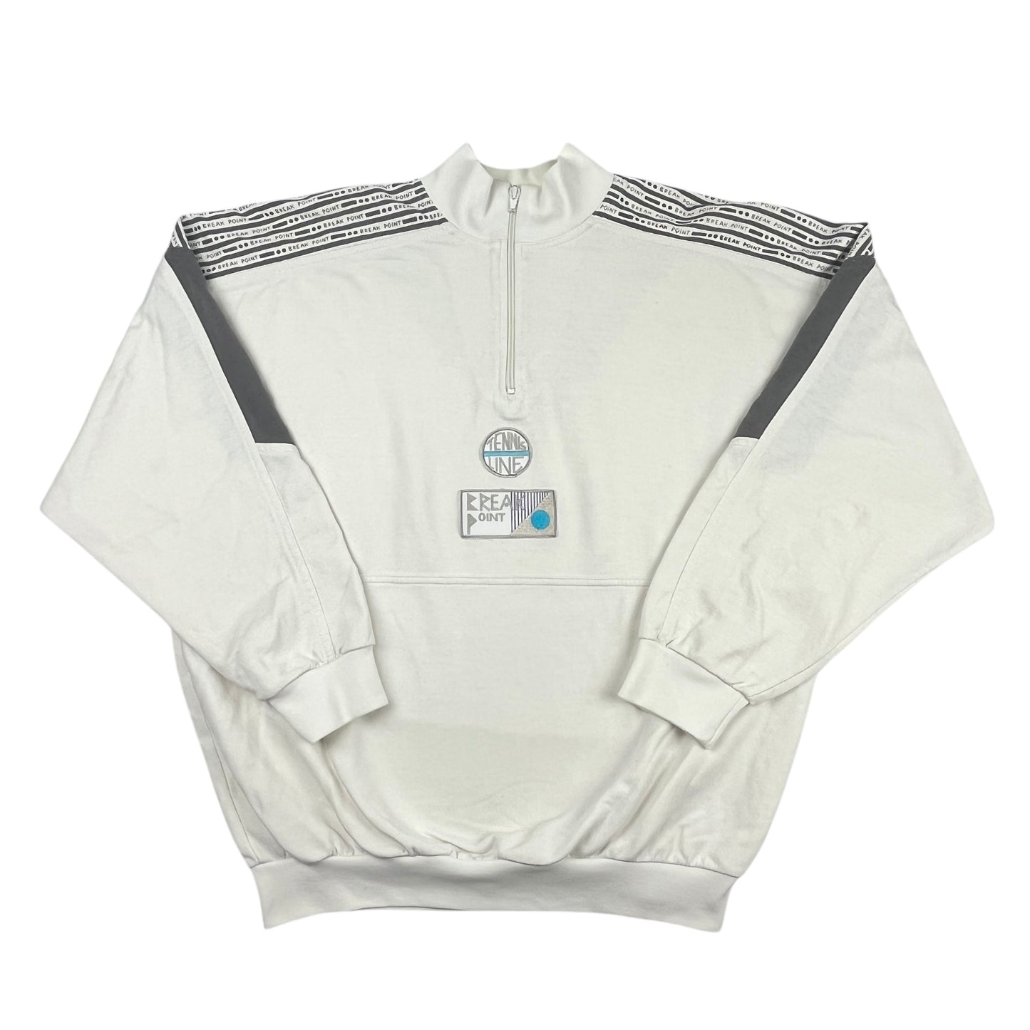 02654 Adidas 90s Break Point Tennis 1/4 Zip Sweater