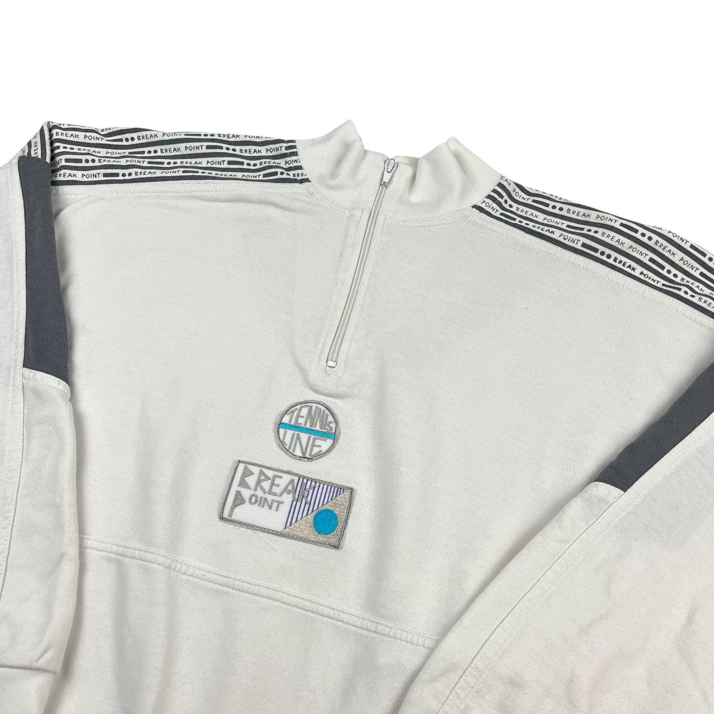 02654 Adidas 90s Break Point Tennis 1/4 Zip Sweater