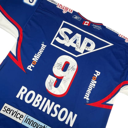 REEBOK ADLER MANNHEIM NATHAN ROBINSON „team signed“ 2005/2006 alternate Jersey