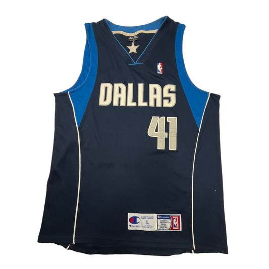 01879 Champions Authentic Sewn Dallas Mavericks Dirk Nowitzki Jersey