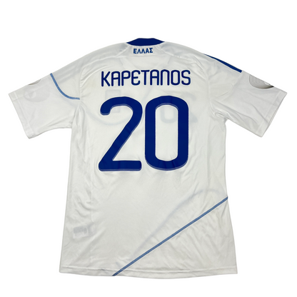 01888 Adidas Greek National Soccer Team 2010 Pantolis Kapetanos Home Jerseys ( signed )