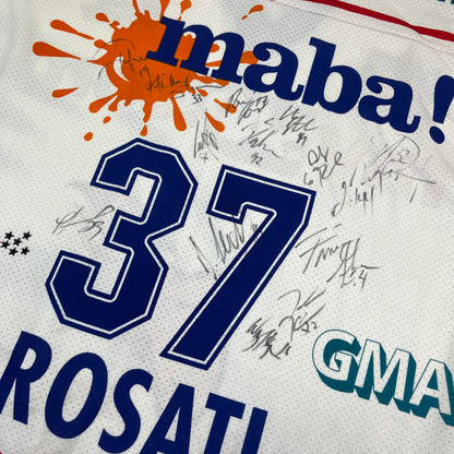 EWALD ADLER MANNHEIM Mike Rosati „team signed“ 2001/02 Icehockey Jersey.