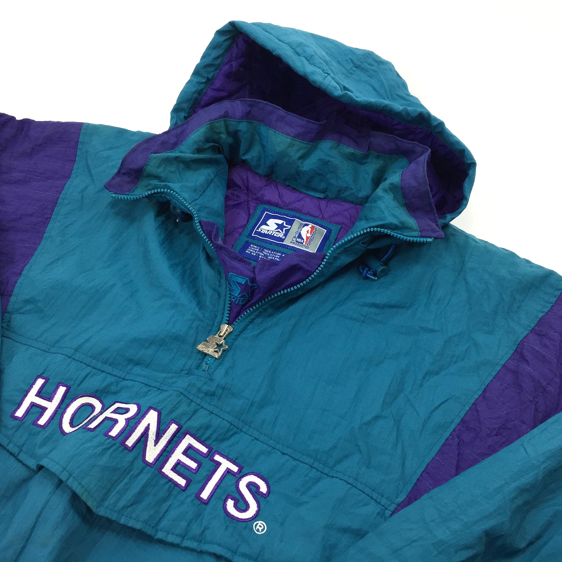 Vintage 90s Charlotte Hornets Starter NBA Basketball Starter