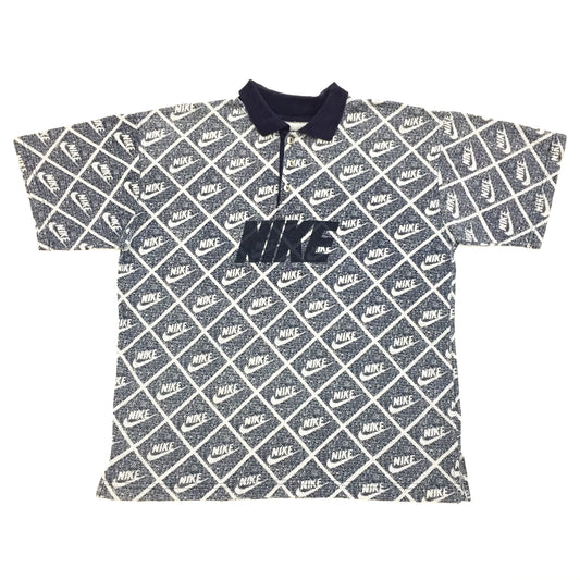 0162 Nike Vintage Allover Print Bootleg Poloshirt