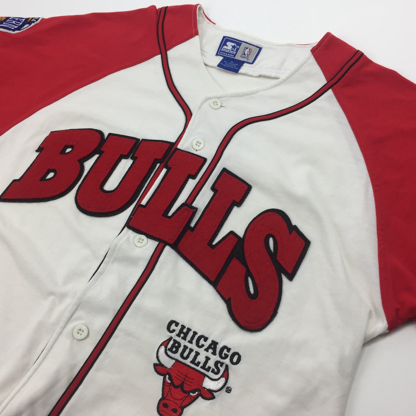 90s Chicago Bulls Starter Patch Baseball Jersey