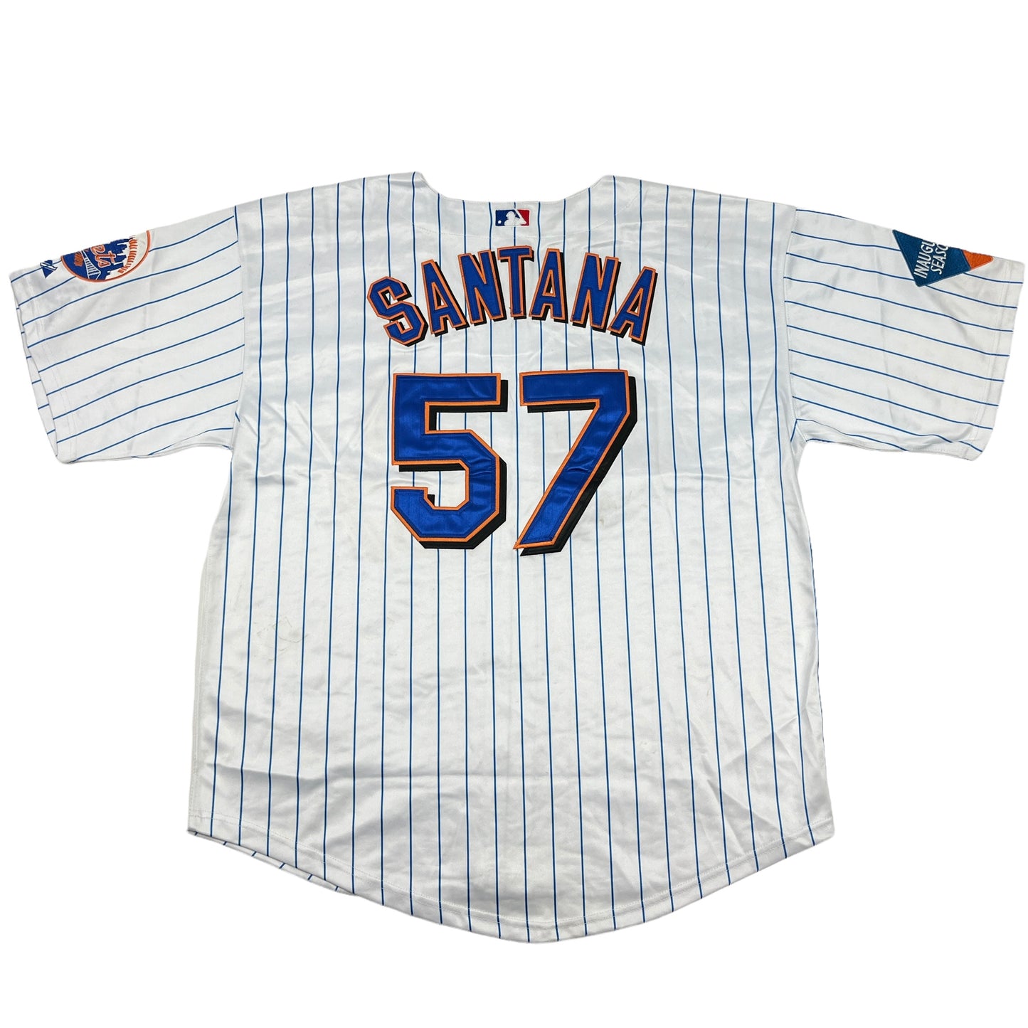 0921 Majestic NY Mets Johan Santana Baseball Jersey