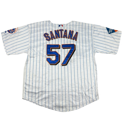 0921 Majestic NY Mets Johan Santana Baseball Jersey