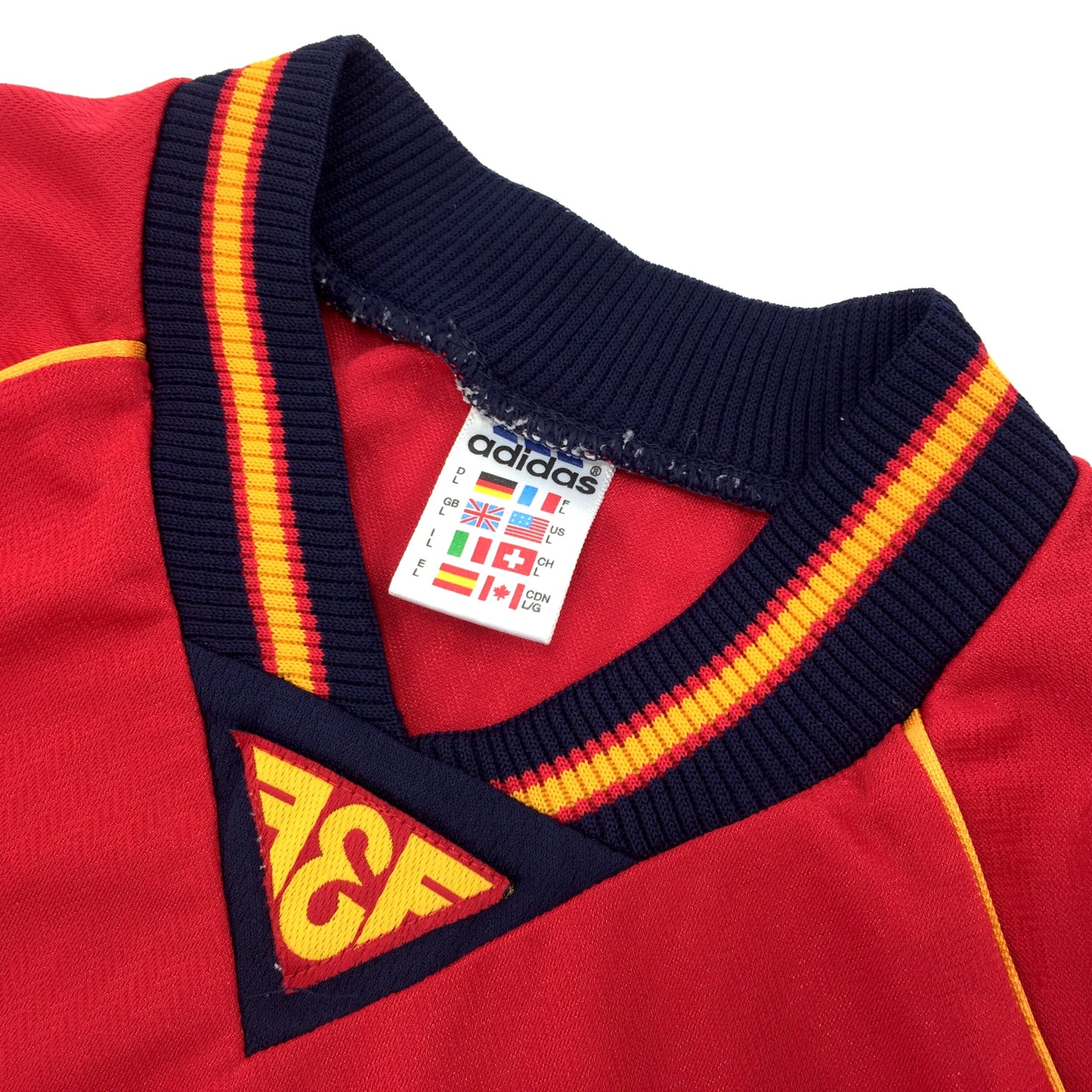 0501 Adidas Vintage Spain National Soccer Team Jersey 1998 Home