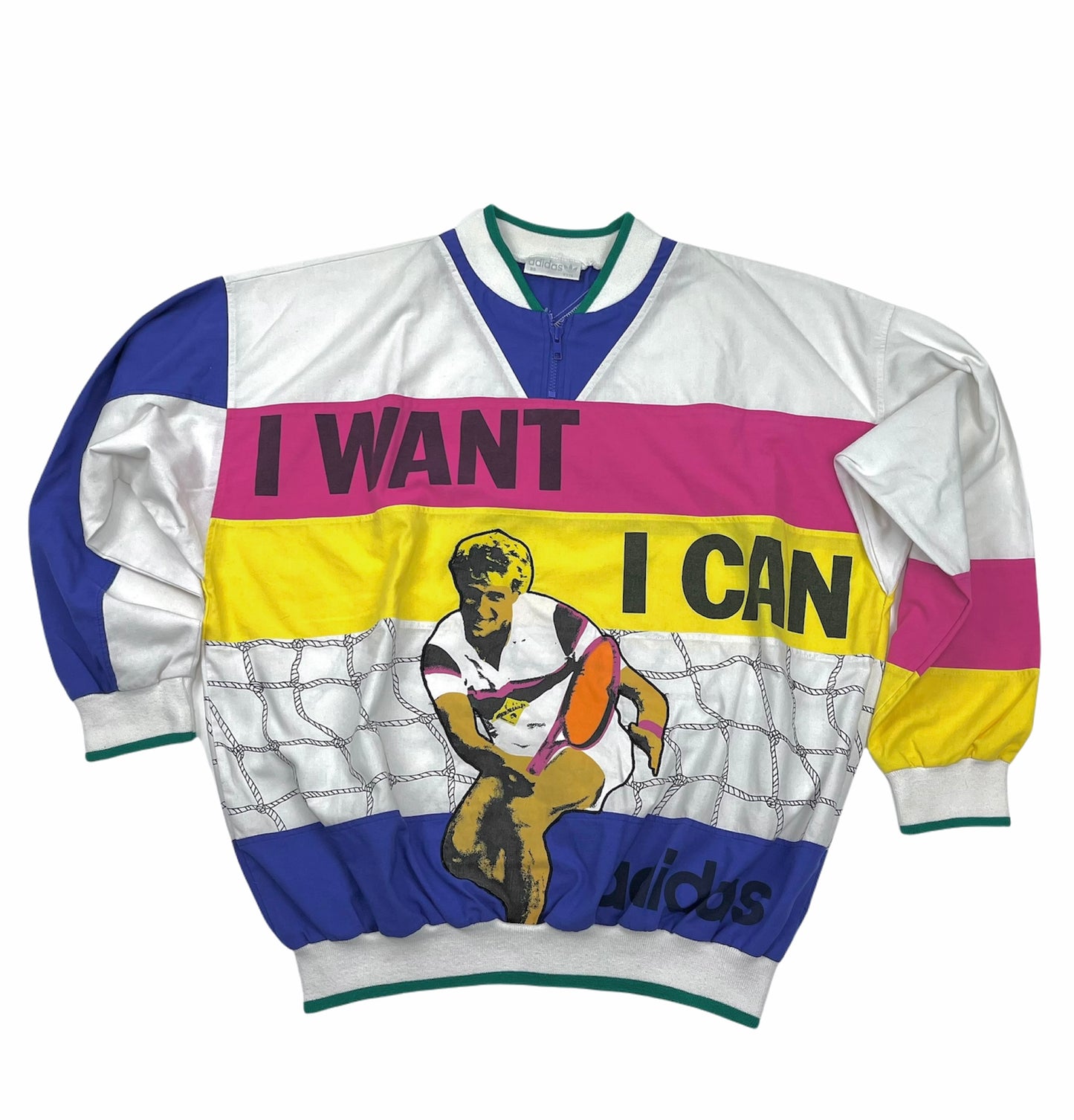 0634 Adidas Vintage I Want I Can Torsion Tennis Pullover