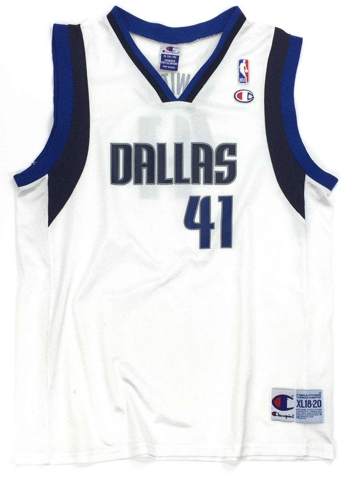 0418 Champion Vintage Dallas Mavericks Nowitzki Jersey