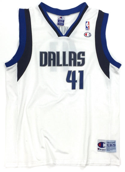 0418 Champion Vintage Dallas Mavericks Nowitzki Jersey
